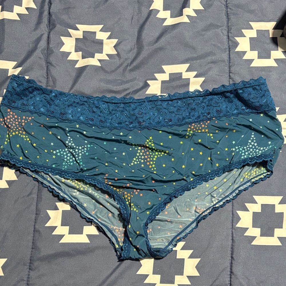 Torrid Teal Star Pattern Lace Panties